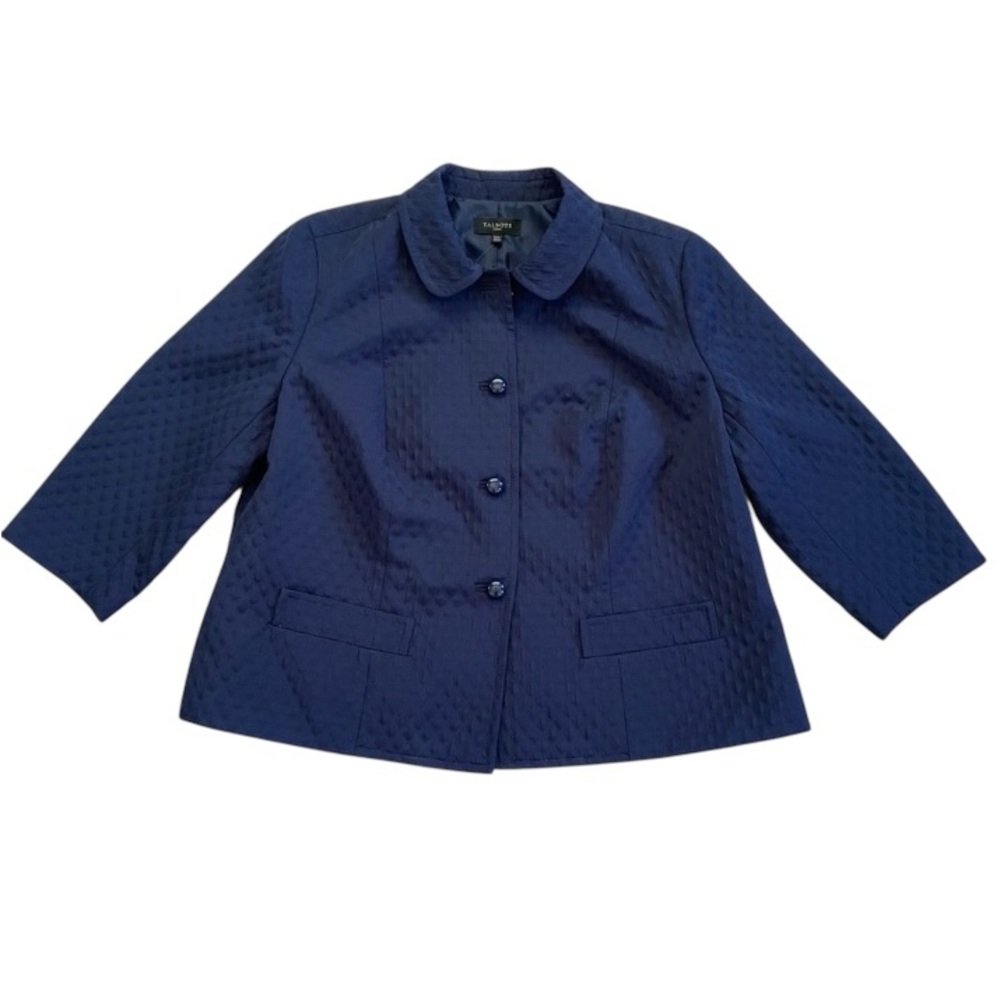 NWT‎ Talbots Textured Blue 3/4 Sleeve Career Blazer 22W